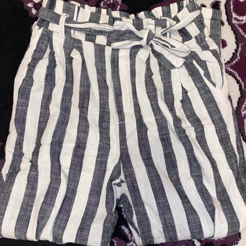 Striped high waisted pants